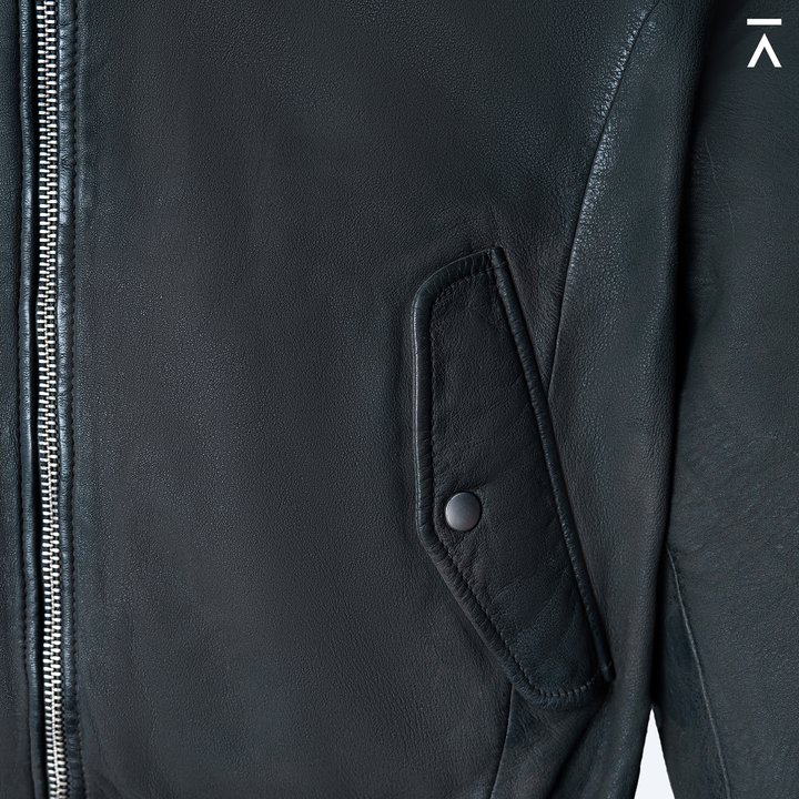 Luxe Grey Bomber Leather Jacket