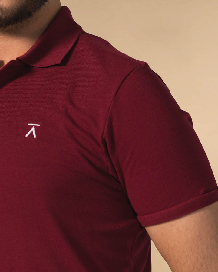 Men Basic Polo Shirt - Maroon