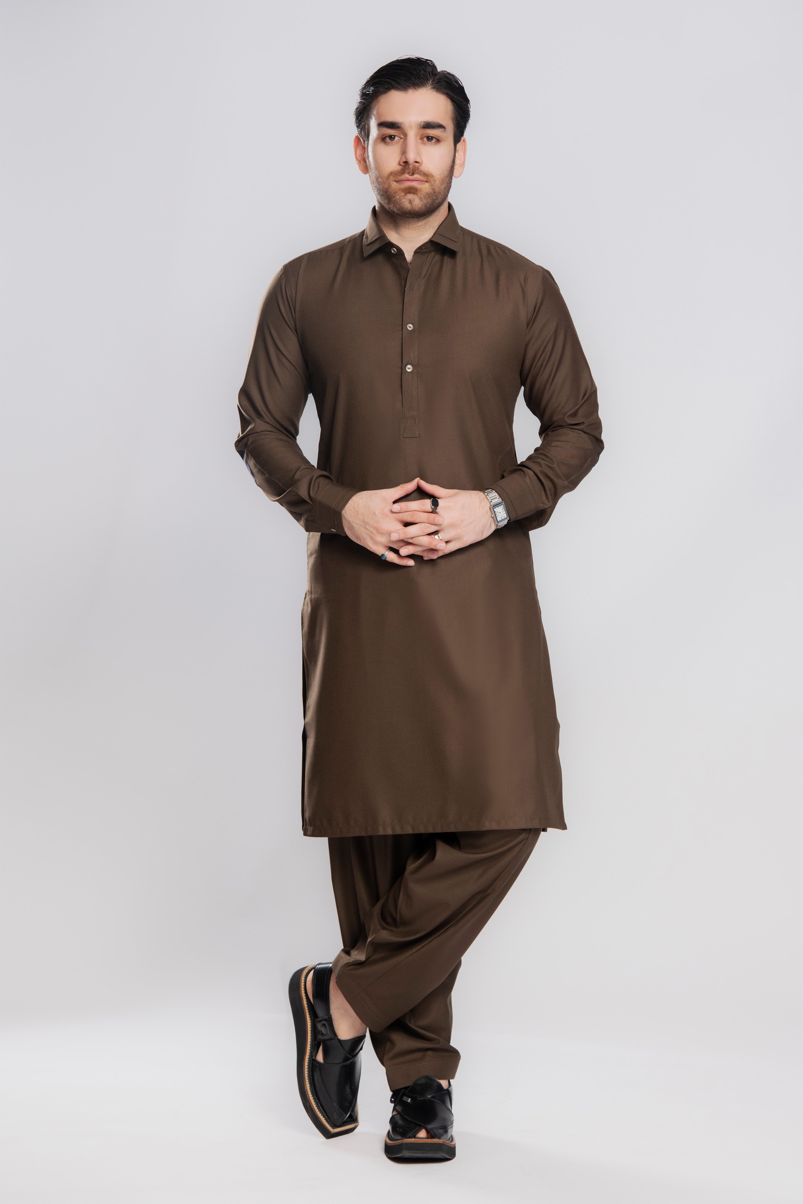 Serene Winter - Chocolate Shalwar Kameez | Kaptan