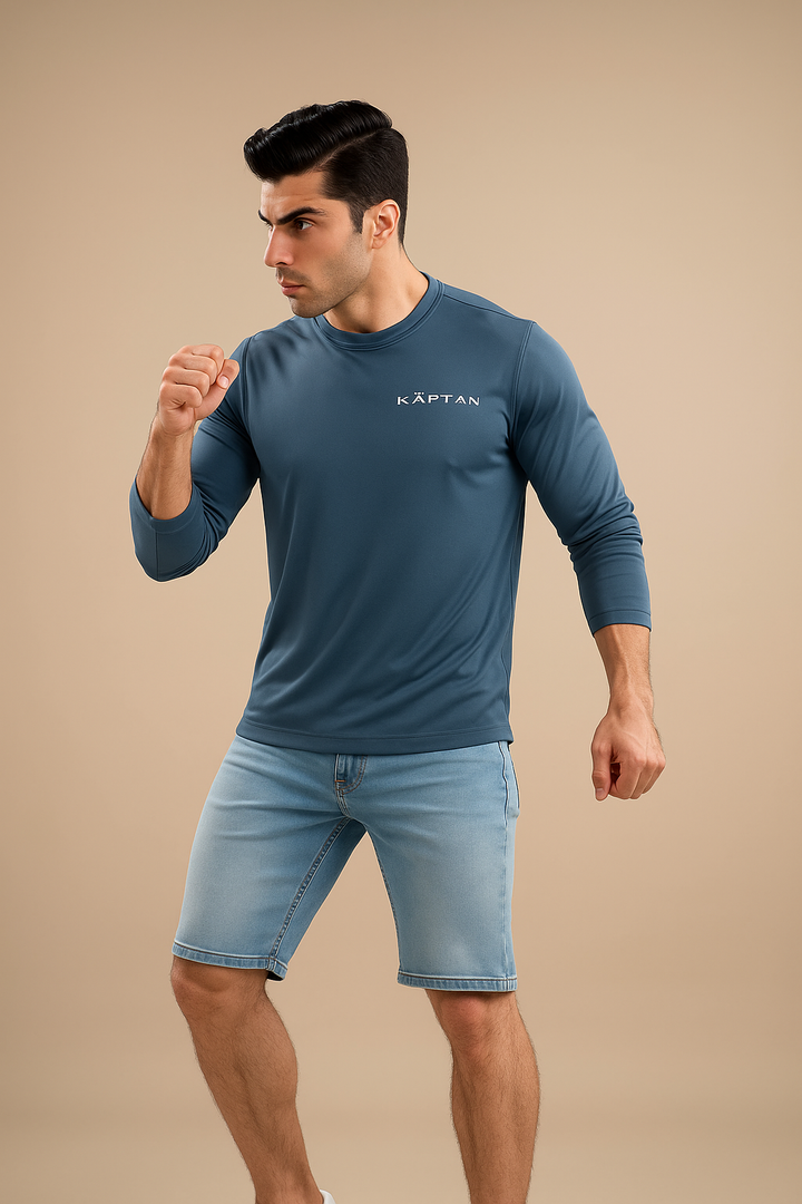 Men Long Sleeve T-Shirt - Teal
