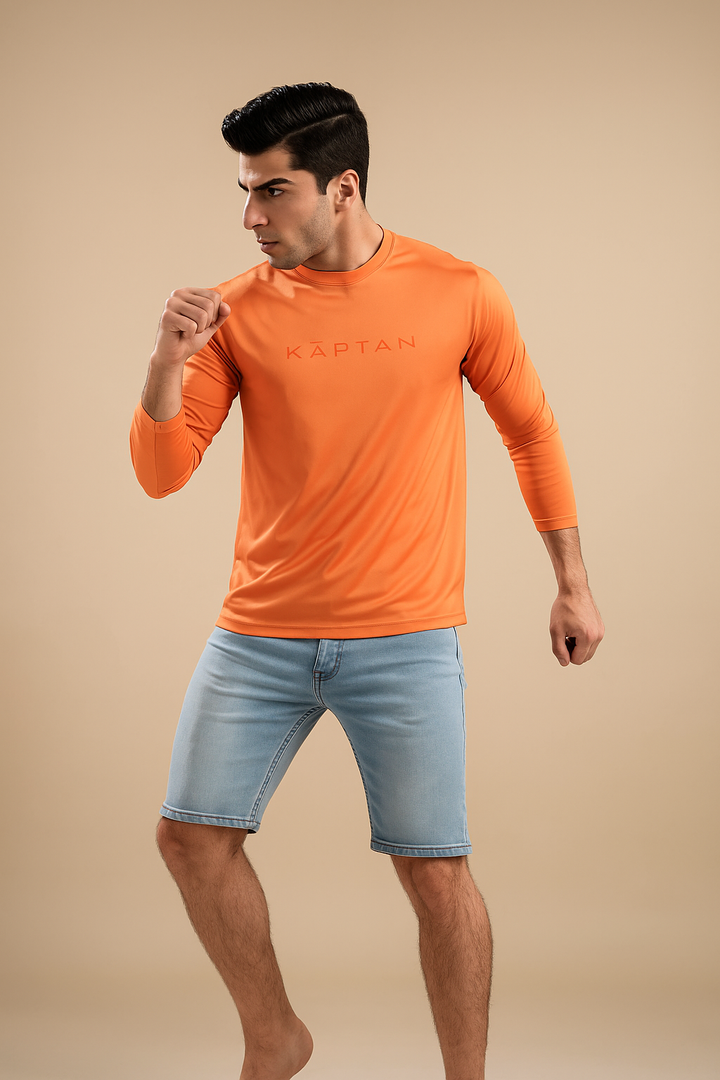 Men Long Sleeve T-Shirt - Peach