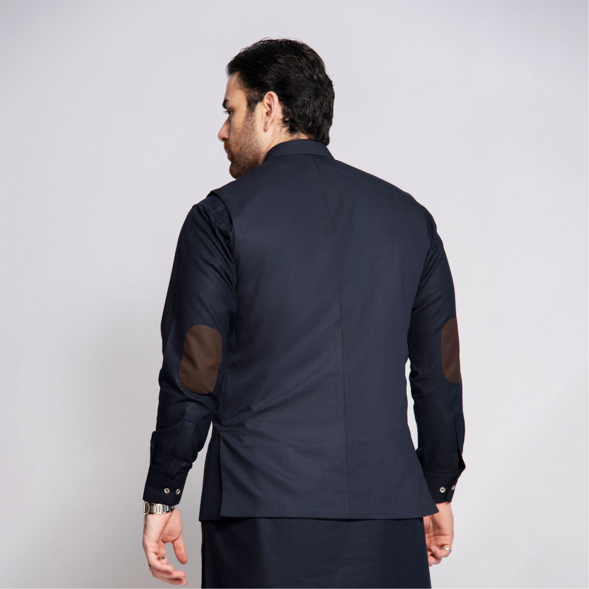 Navy Blue Tropical Blend Waistcoat - Kaptan