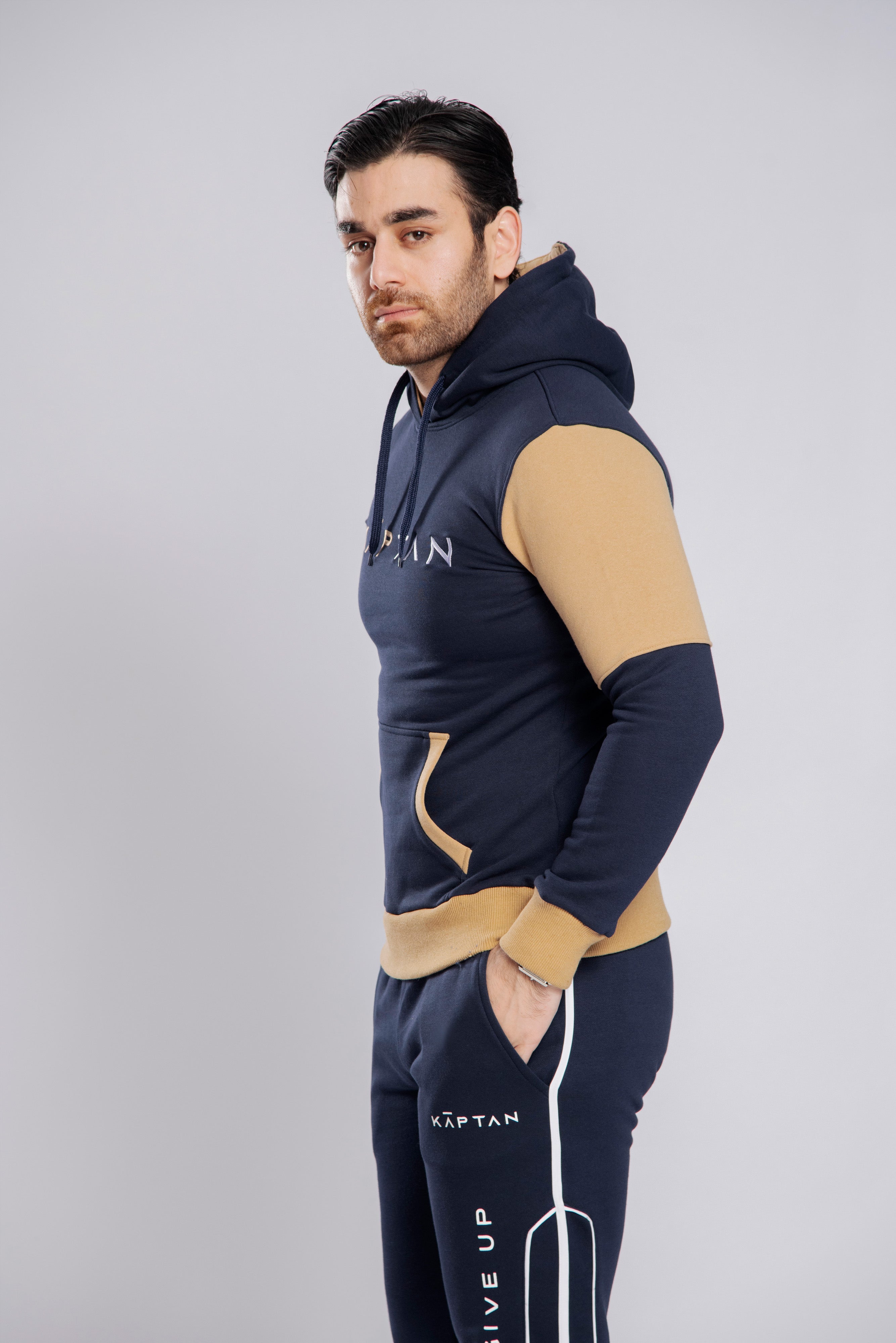 Bradford Hoodie - Navy/Beige | Kaptan