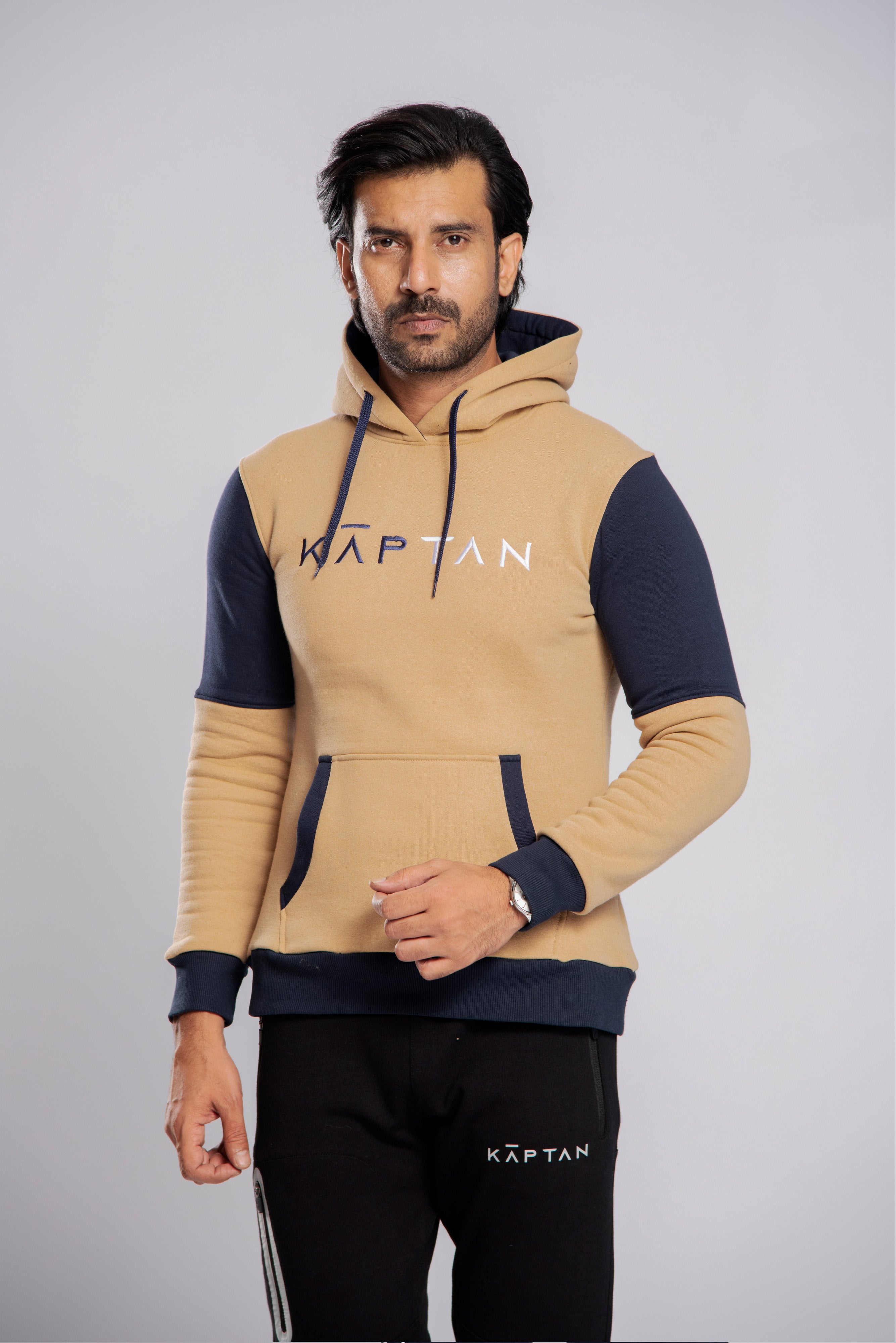 Bradford Hoodie - Beige/Navy | Kaptan