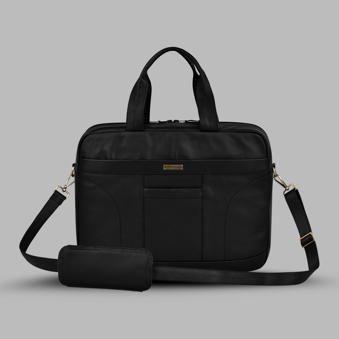 Executive Jet Black Laptop Bag