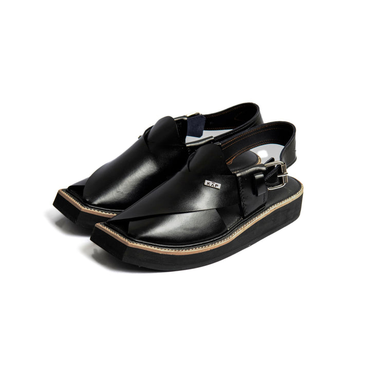 Tradewalk - Premium Black Kaptan Chappal