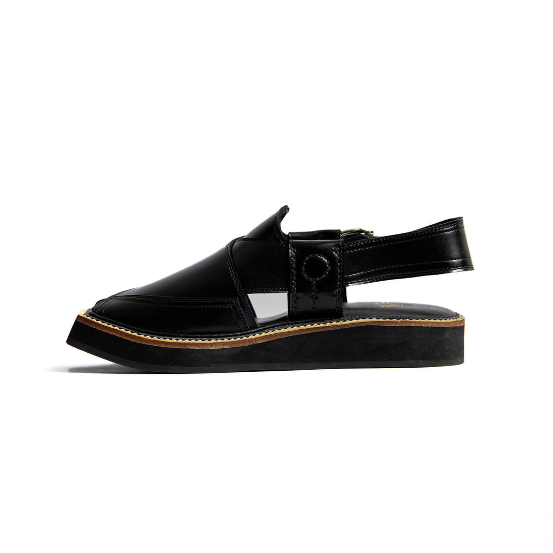 Trendsole - Classic Black Kaptan Chappal