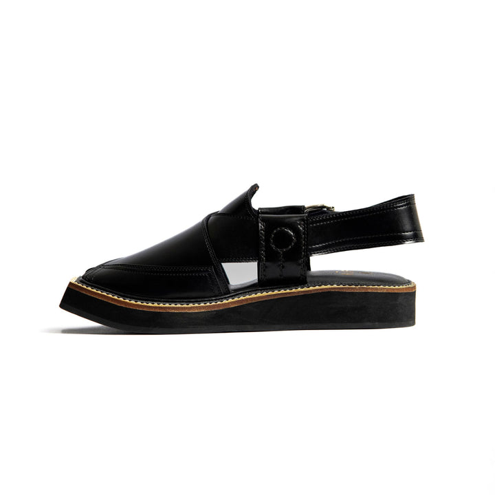Trendsole - Classic Black Kaptan Chappal