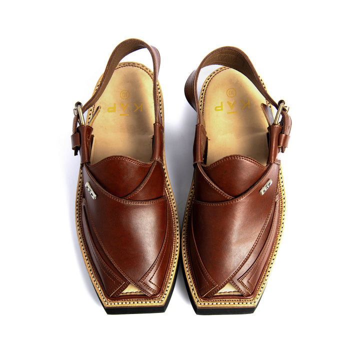 Trendsole - Elegant Brown Kaptan Chappal