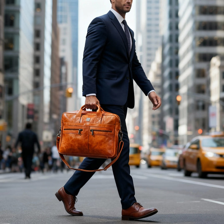 Vintage Executive Leather Briefcase - HAZEL