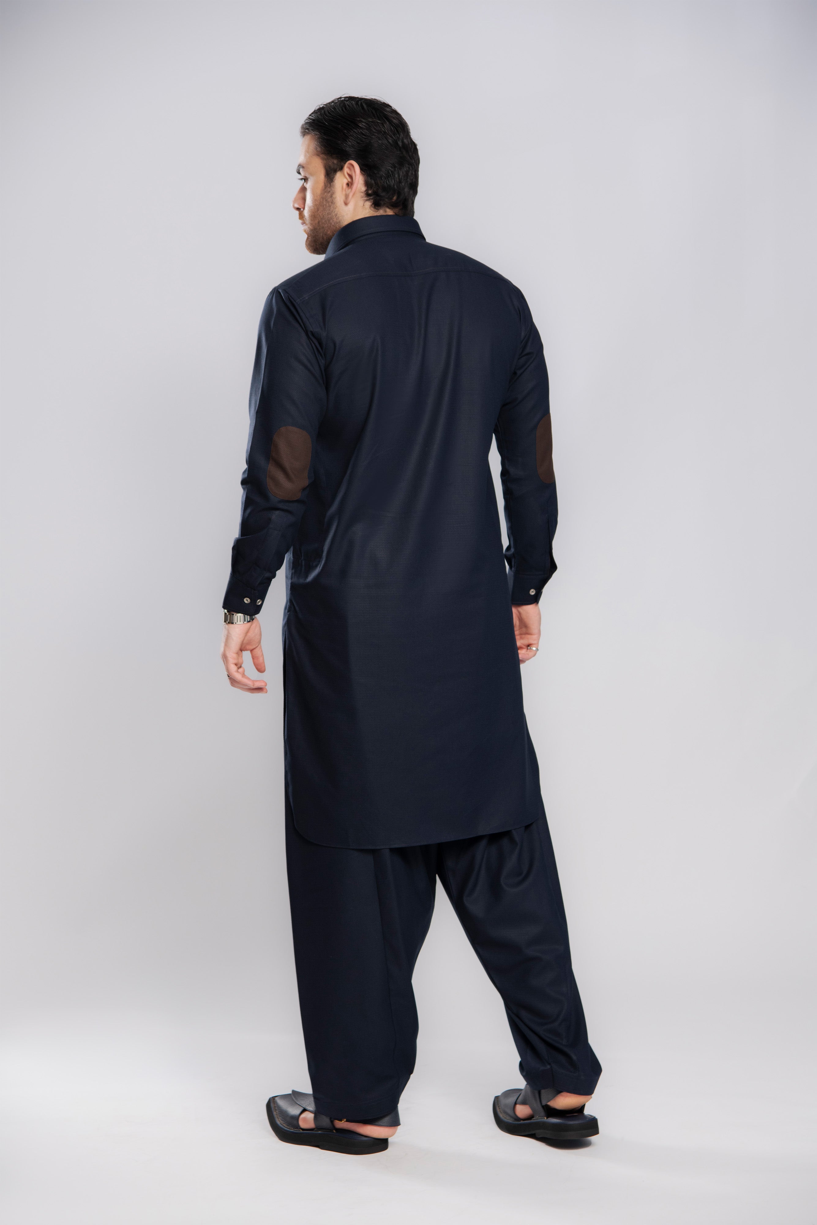 Winter Weave Shalwar Kameez - Navy | Kaptan