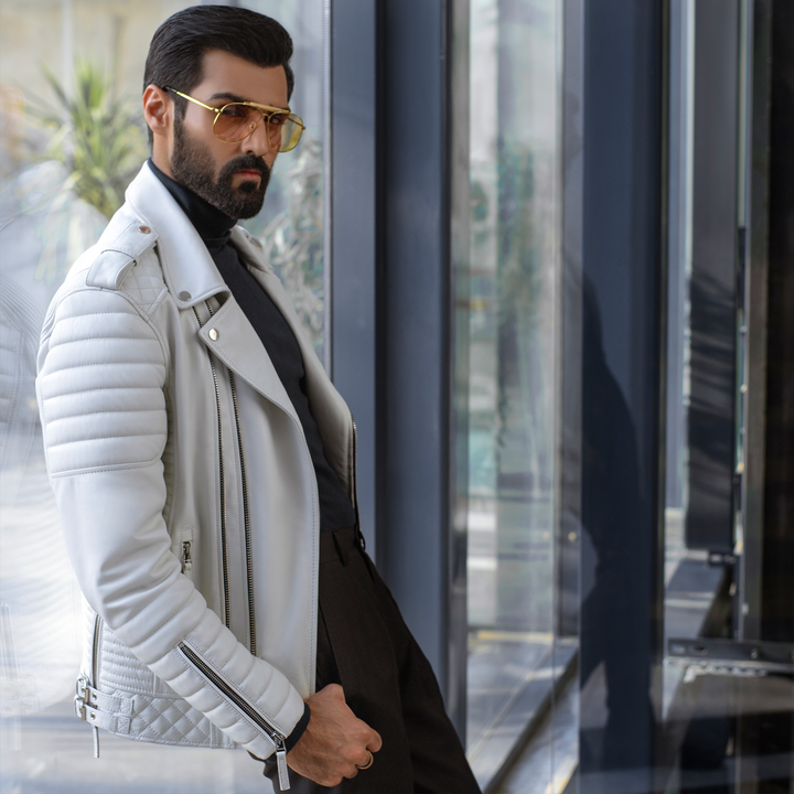 Perfecto White Leather Jacket - Star Series