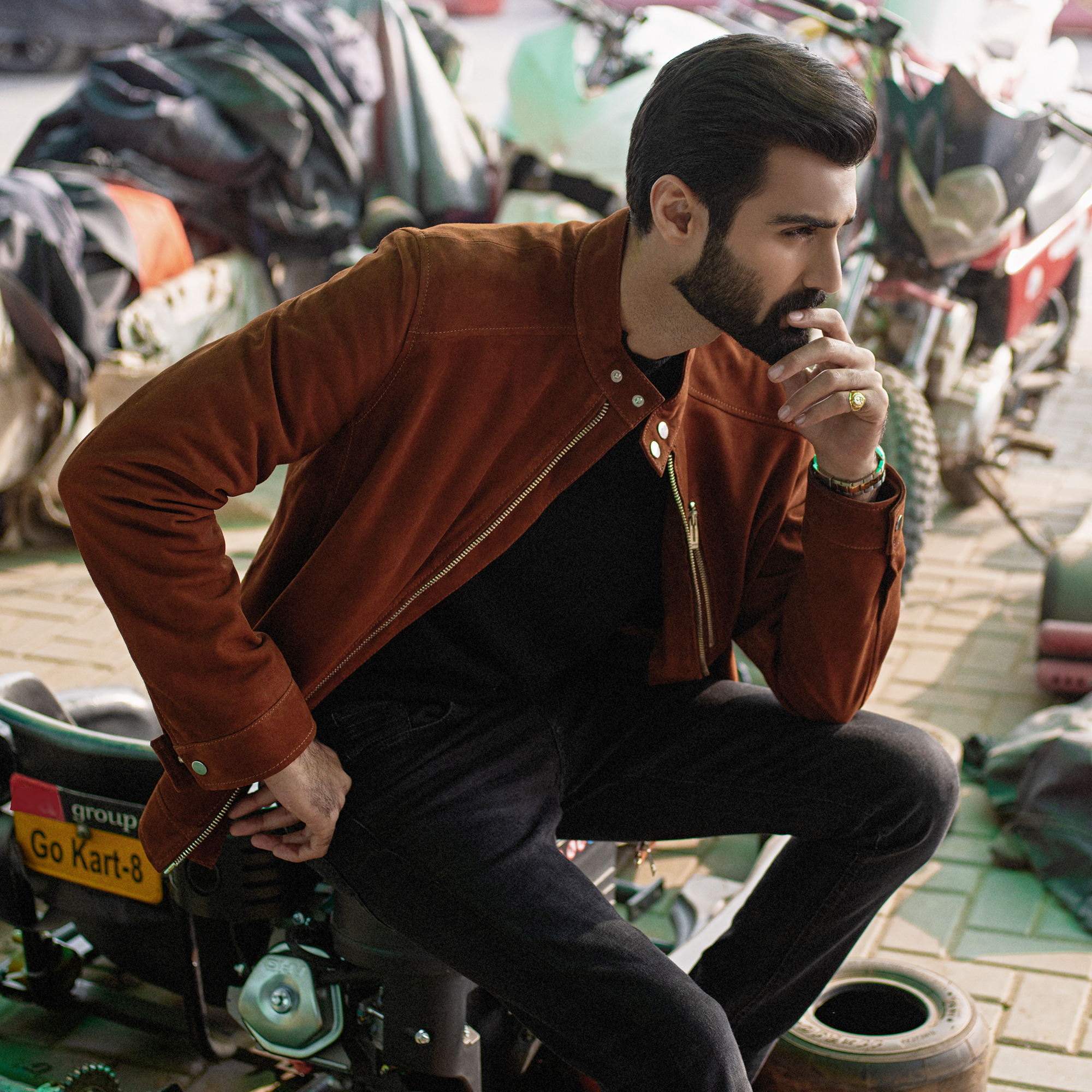 Biker Leather Jacket - Suede Edition | Kaptan