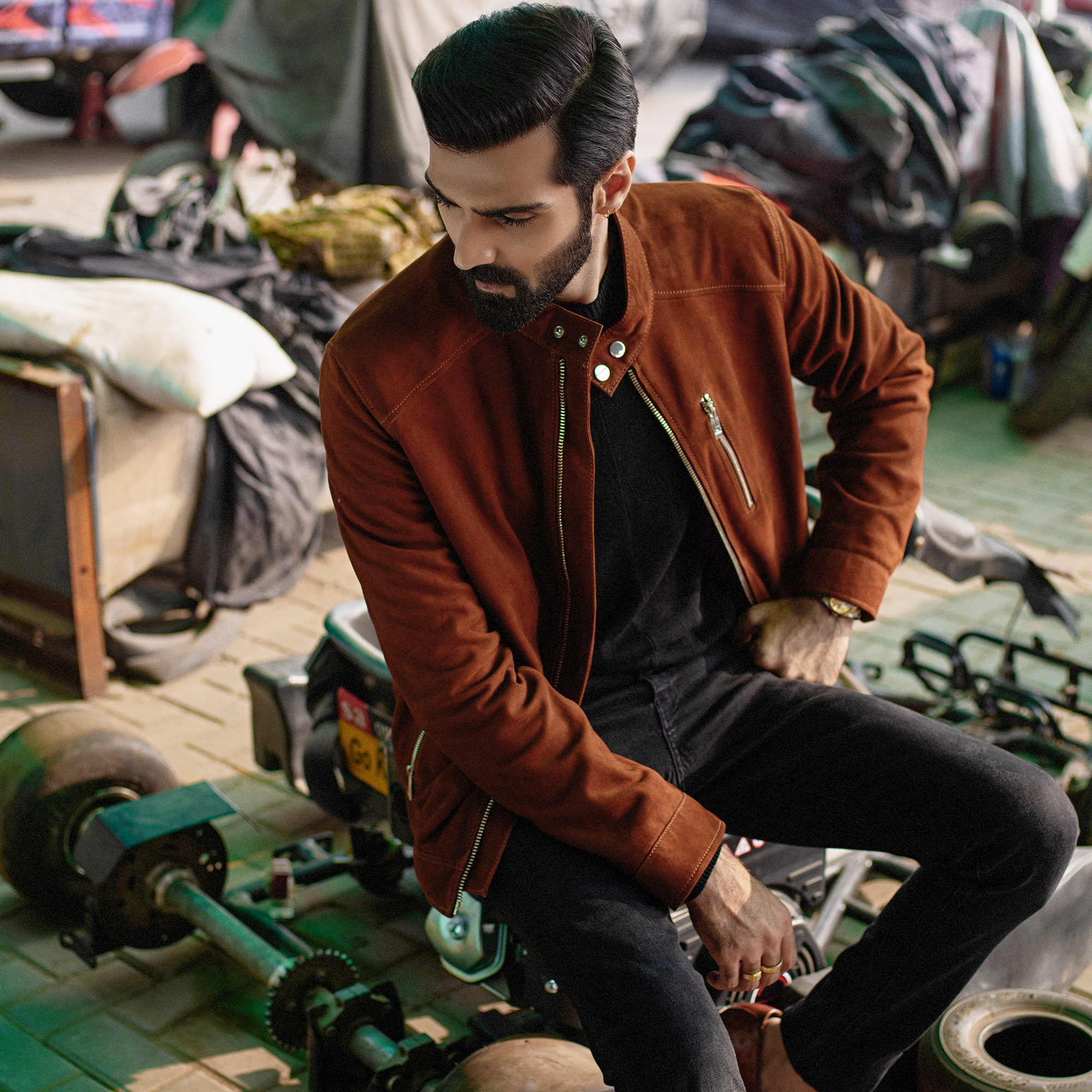 Biker Leather Jacket - Suede Edition | Kaptan