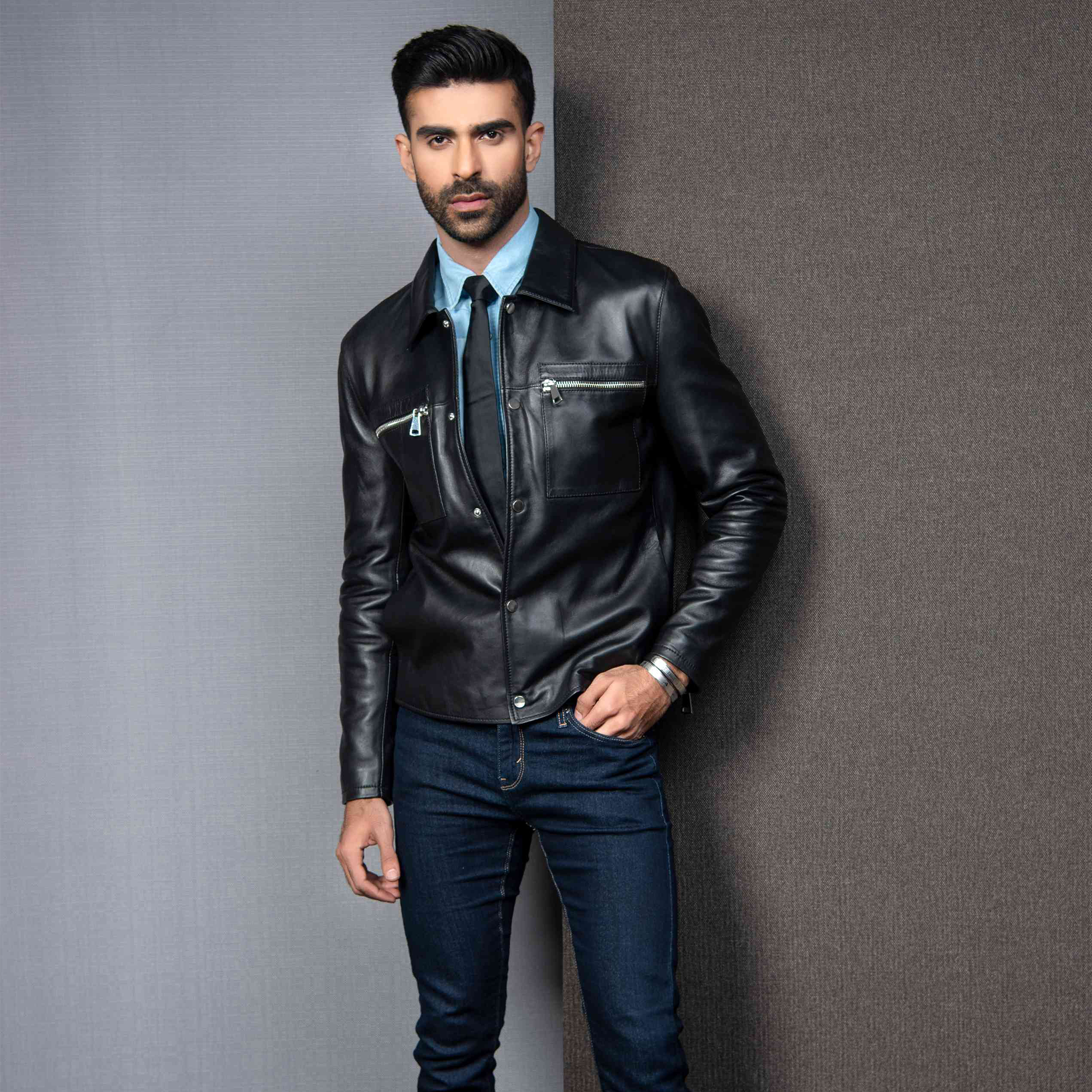 Formal Black Leather Jacket - Black | Kaptan