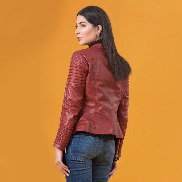 Classic Perfecto Leather Jacket - Red | Kaptan