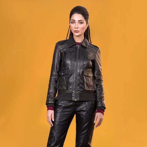 Grey Biker Style Leather Jacket | Kaptan