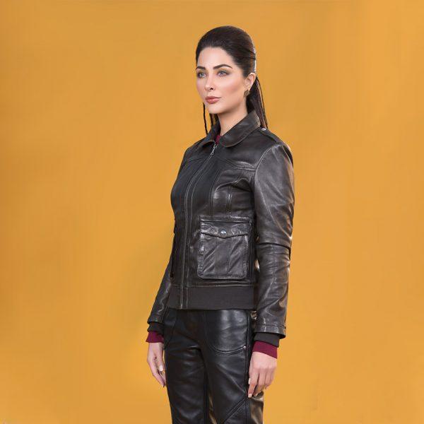 Grey Biker Style Leather Jacket | Kaptan