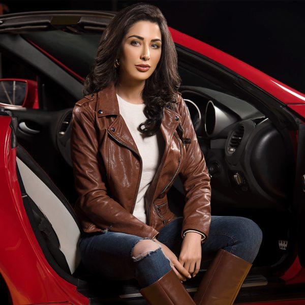 Premium Cognac Perfecto Leather Jacket - Women