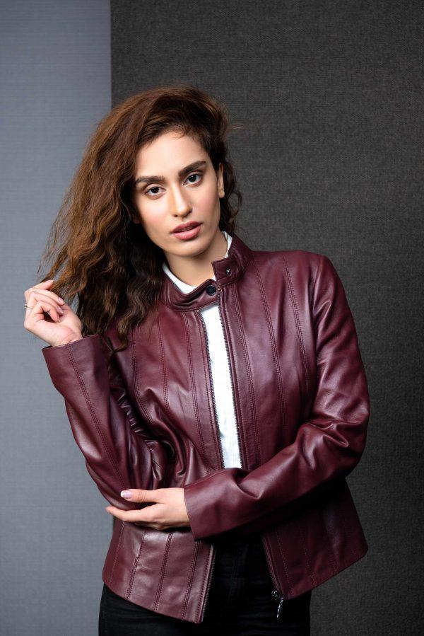 Vintage Leather Jacket - Burgundy | Kaptan