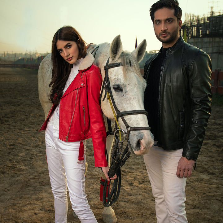 Red Perfecto Leather Jacket - Women