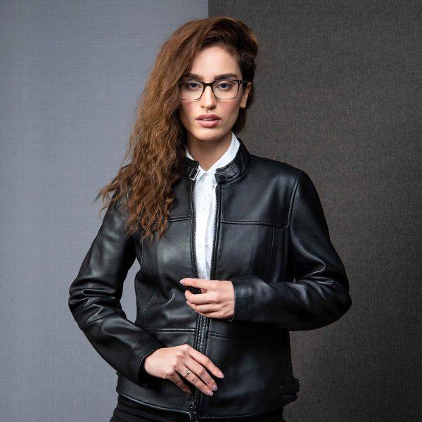 Classic Black Leather Jacket for Women