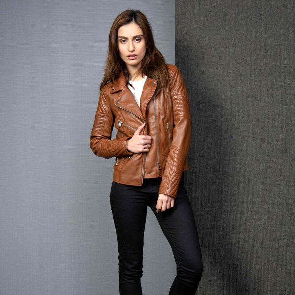 Chic Brown Leather Jacket - Kaptan