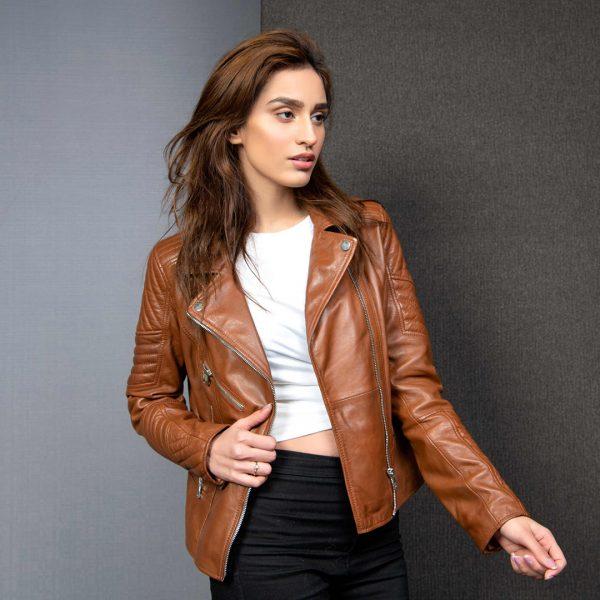 Chic Brown Leather Jacket - Kaptan